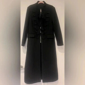 Giambattista Valli x H&M Black Ruffle Military Coat, Designer Collab, Limited ed